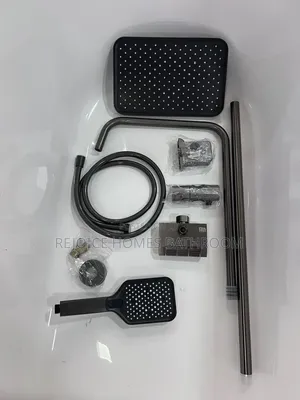 Luxury Grey Piano Single Shower With Rainfall Shower Head & Handshower