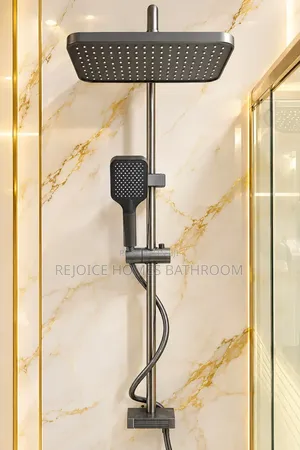 Luxury Grey Piano Single Shower With Rainfall Shower Head & Handshower