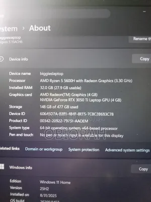 Laptop Lenovo Legion 5 32GB AMD Ryzen 5 SSD 512GB