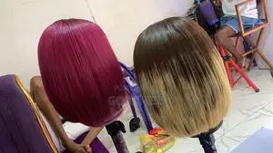 10” Bone Straight! Dark Blonde and Burgundy
