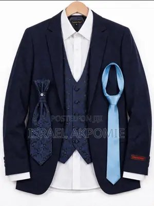 Domenico Vacco 5-Piece Navy Blue Complete Suit Set
