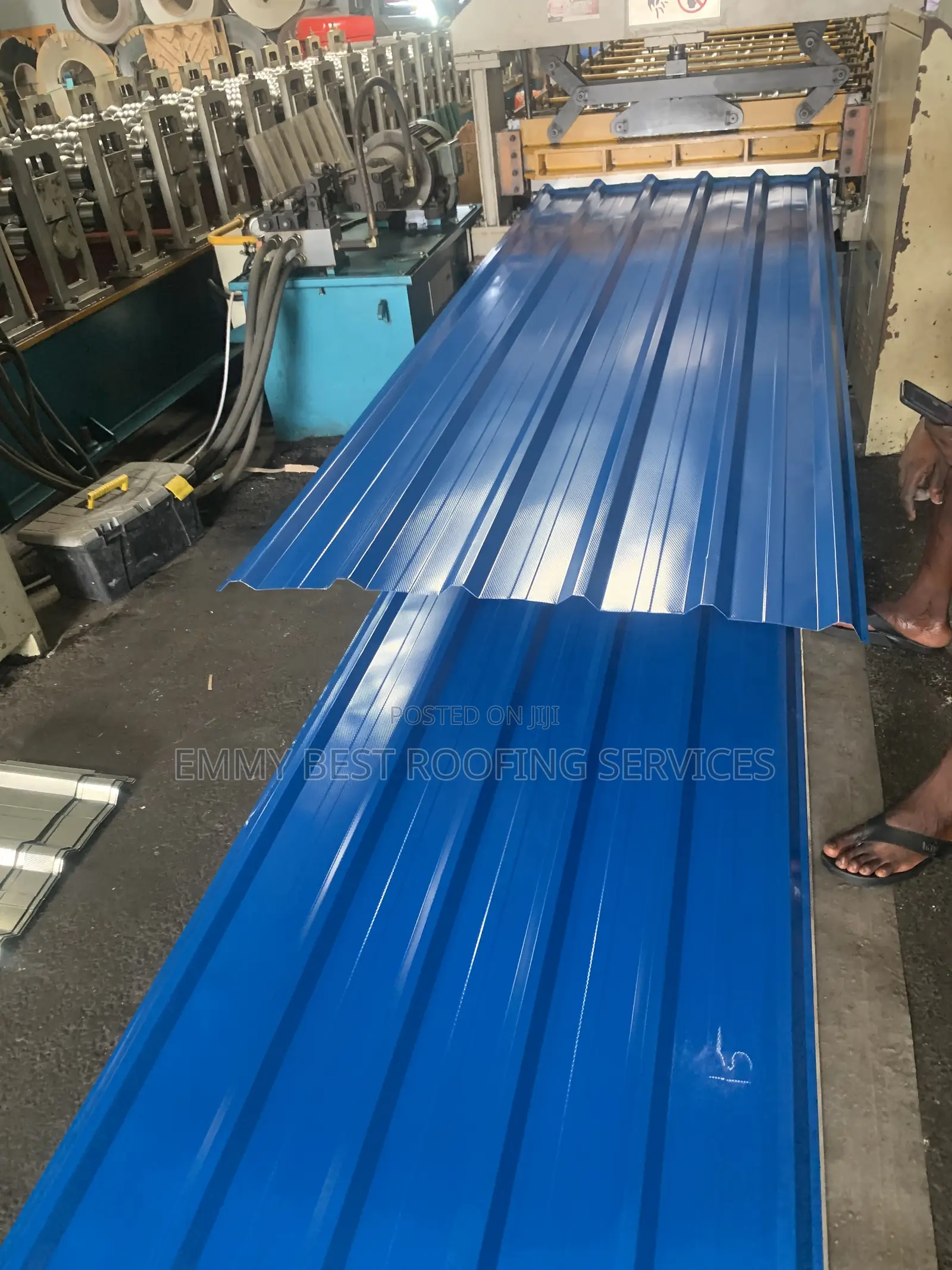 0.45mm Blue Aluminum Roofing Sheet - Long Span / Step Tiles -