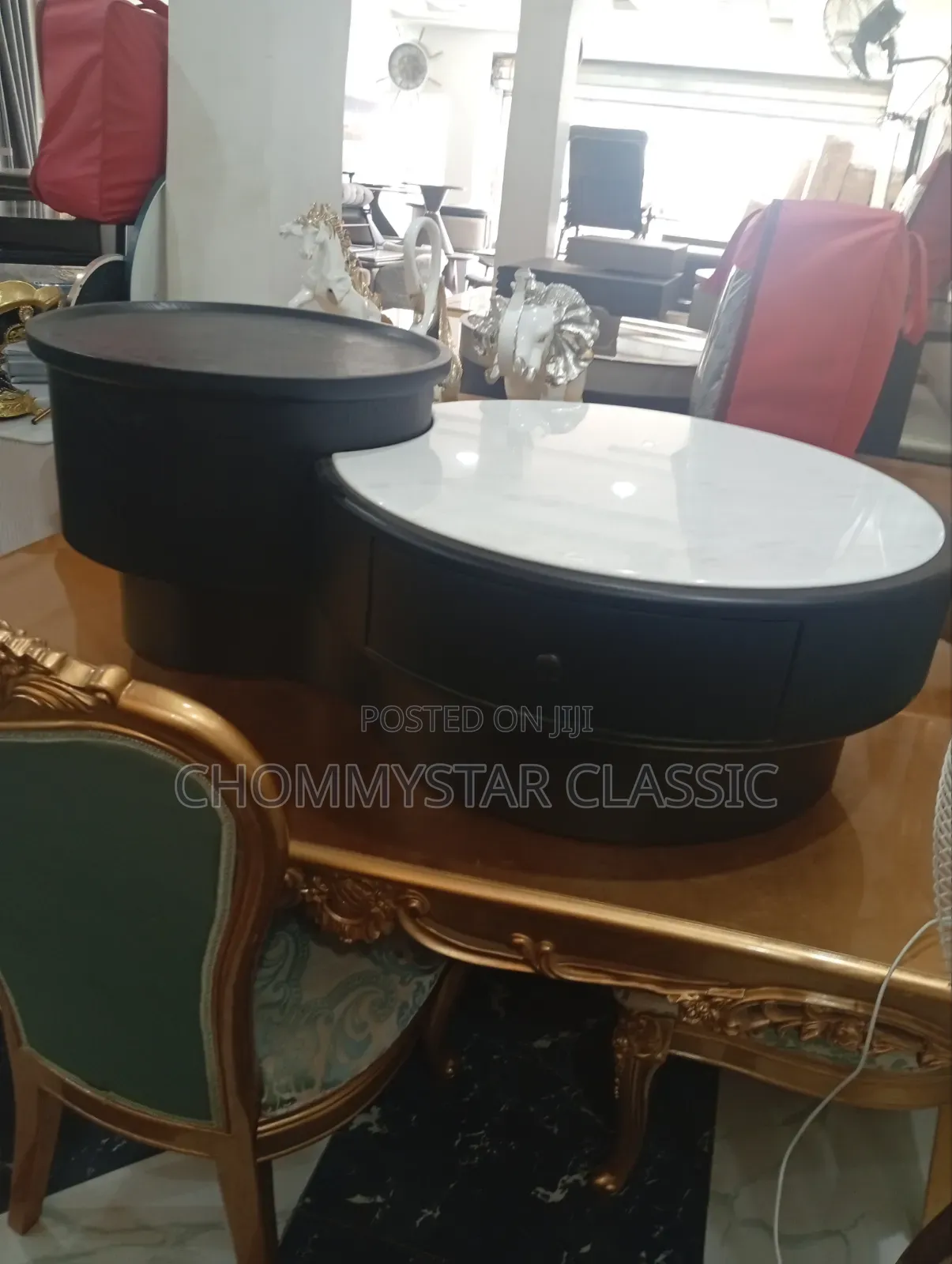 Oval Centre Table Marble Top