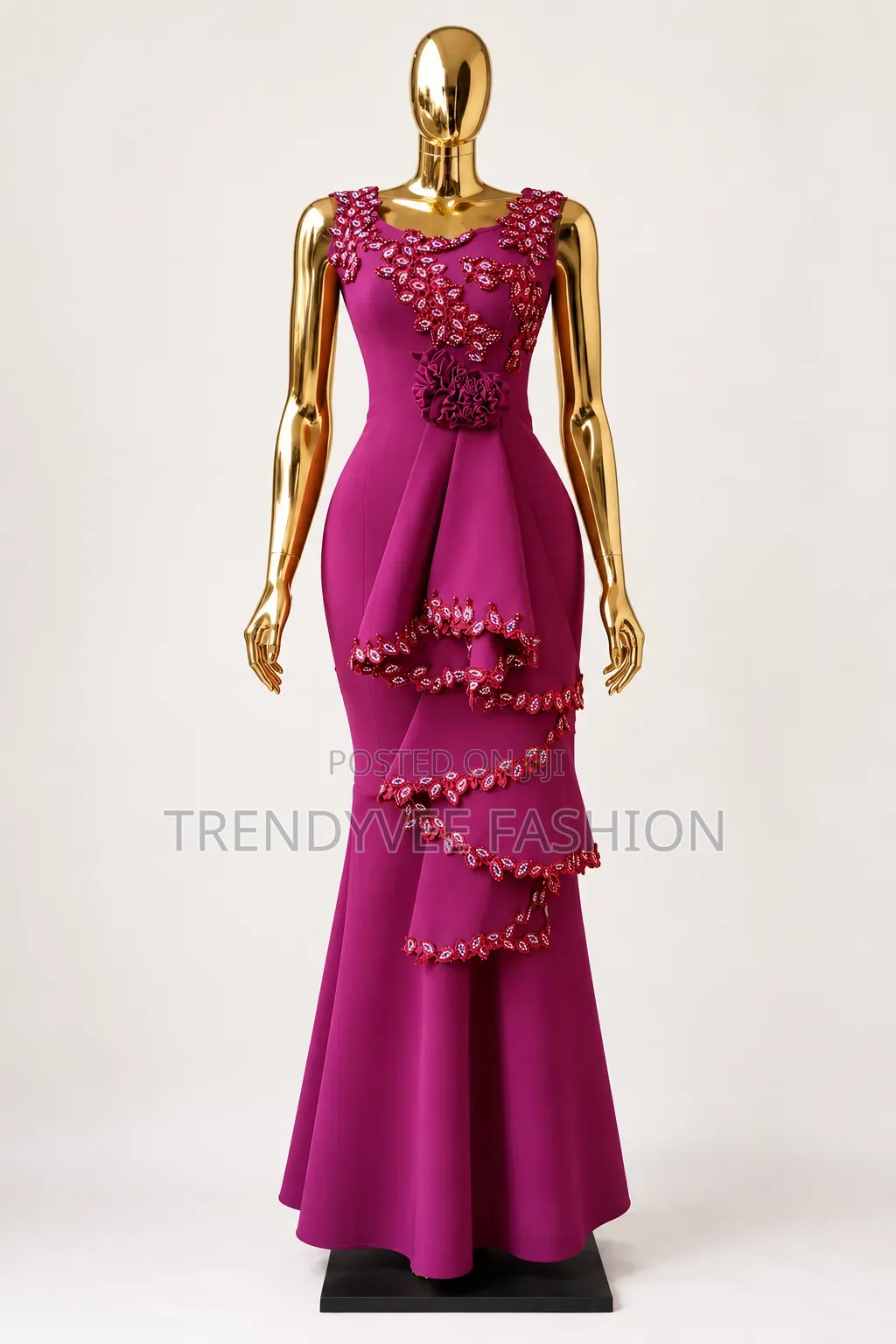 Luxury Women's Beaded Dinner Gown