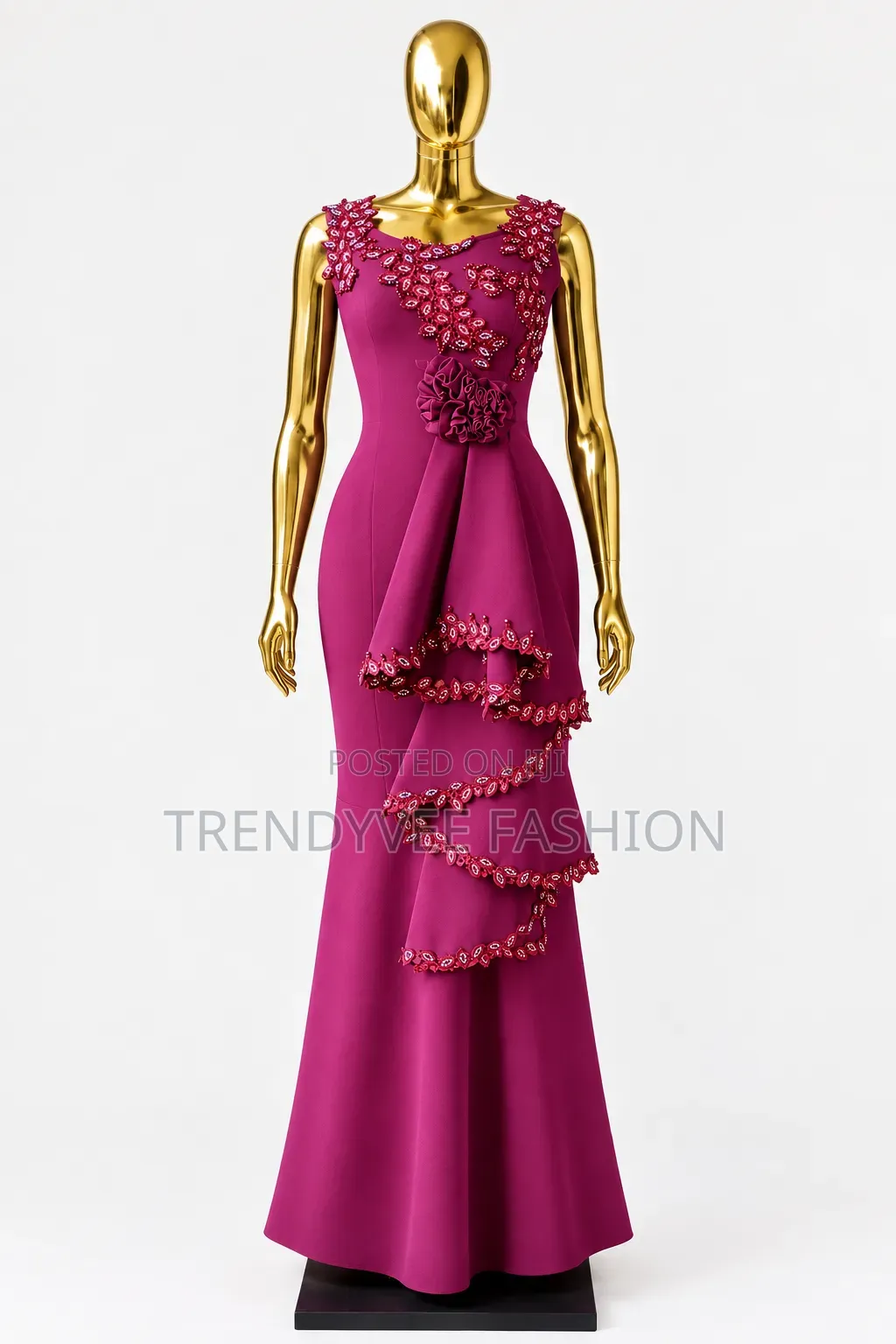 Luxury Women's Beaded Dinner Gown