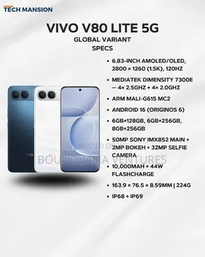 New Vivo V80 Lite 128 GB Silver