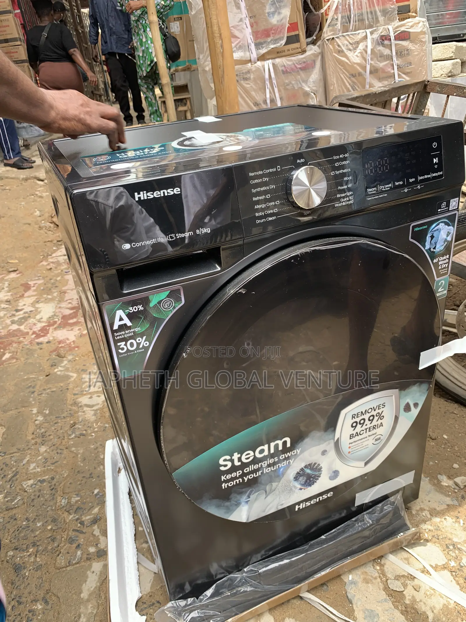 Original Hisense 8kg Washer and Dryer – Black Colour