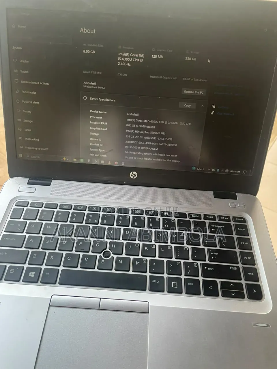 Laptop HP EliteBook 840 G3 8GB Intel Core i5 SSD 256GB