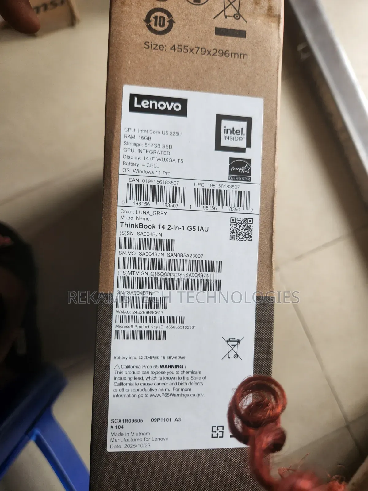 New Laptop Lenovo Thinkbook 14 16GB Intel Core Ultra 5 SSD 512GB