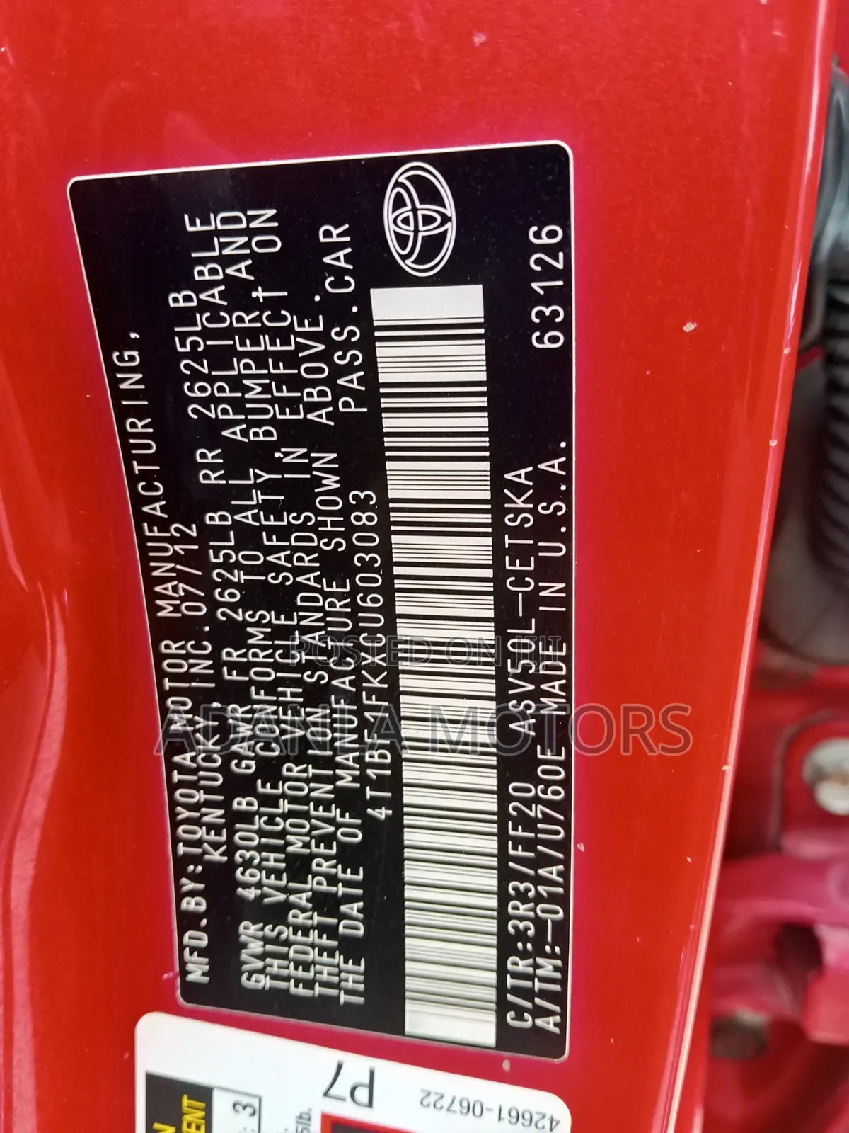 Toyota Camry 2013 Red