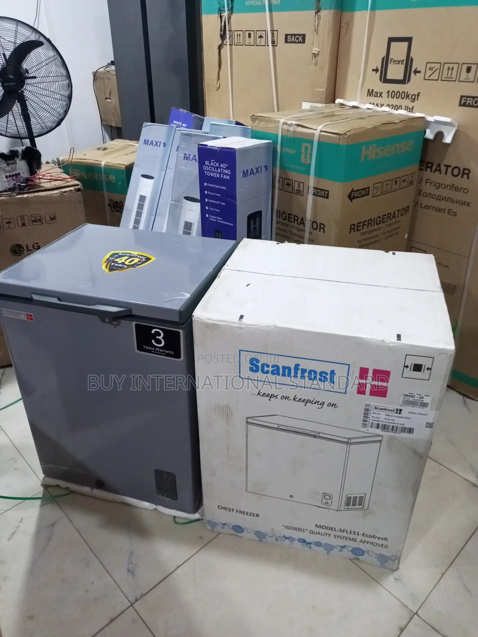 SCANFROST SFL-151 Compact Chest Freezer for Home Supplies