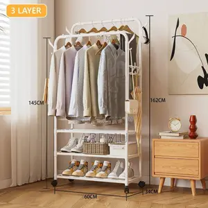 3 Layer Double Pole Cloth Hanger