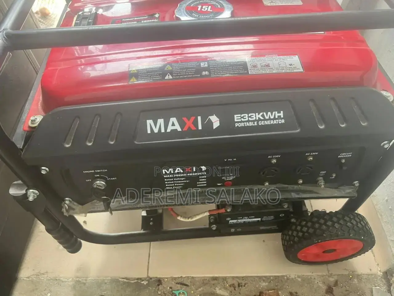 MAXI E33KWH 3.5kVA Portable Gasoline Generator (Key Start & Wheels)