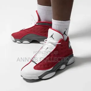 Red and White Jordan 13 Retro Sneakers in Lagos