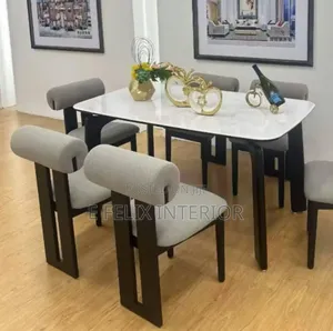 Luxury Dinning With Fabric Chairs