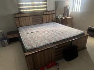 6by6 Bedframe With Mattress, Side Drawer, Mirror Desk