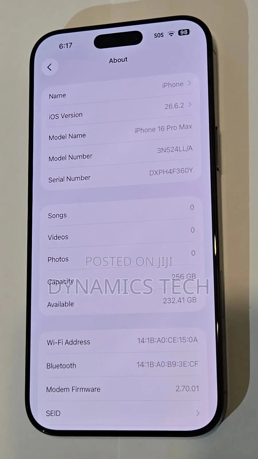 Apple iPhone 16 Pro Max 256 GB Black