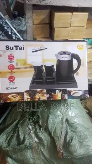 Hotel Guest Room 2L Kettle Tray and Cups