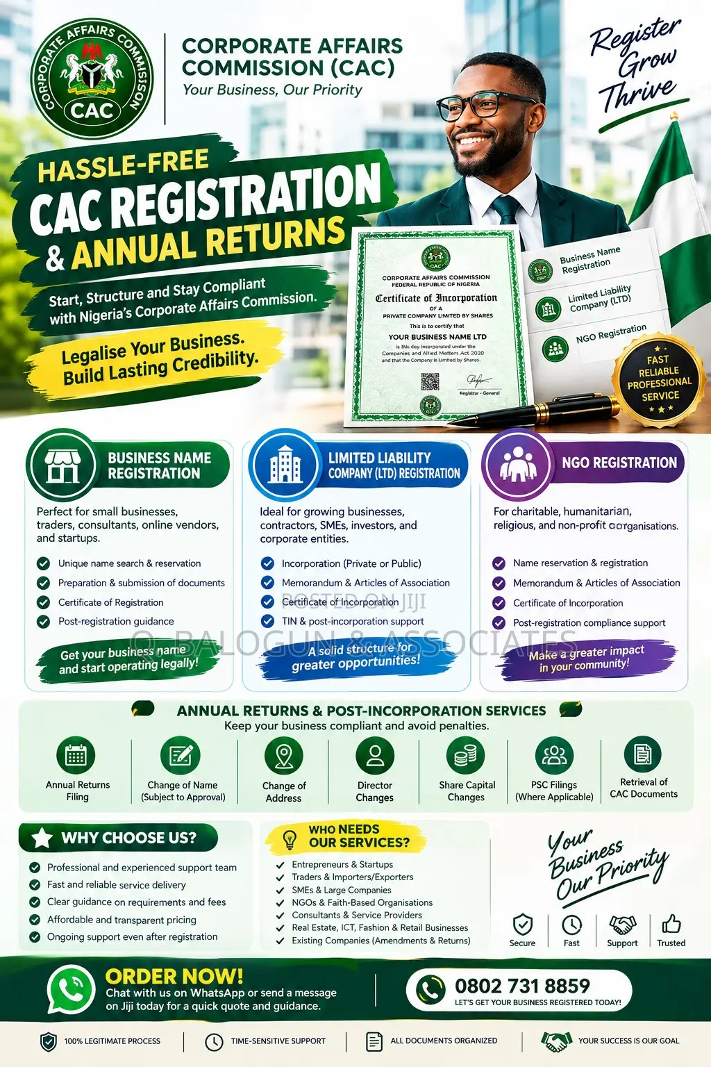 CAC Registration, Annual Returns & Post-Incorporation Services