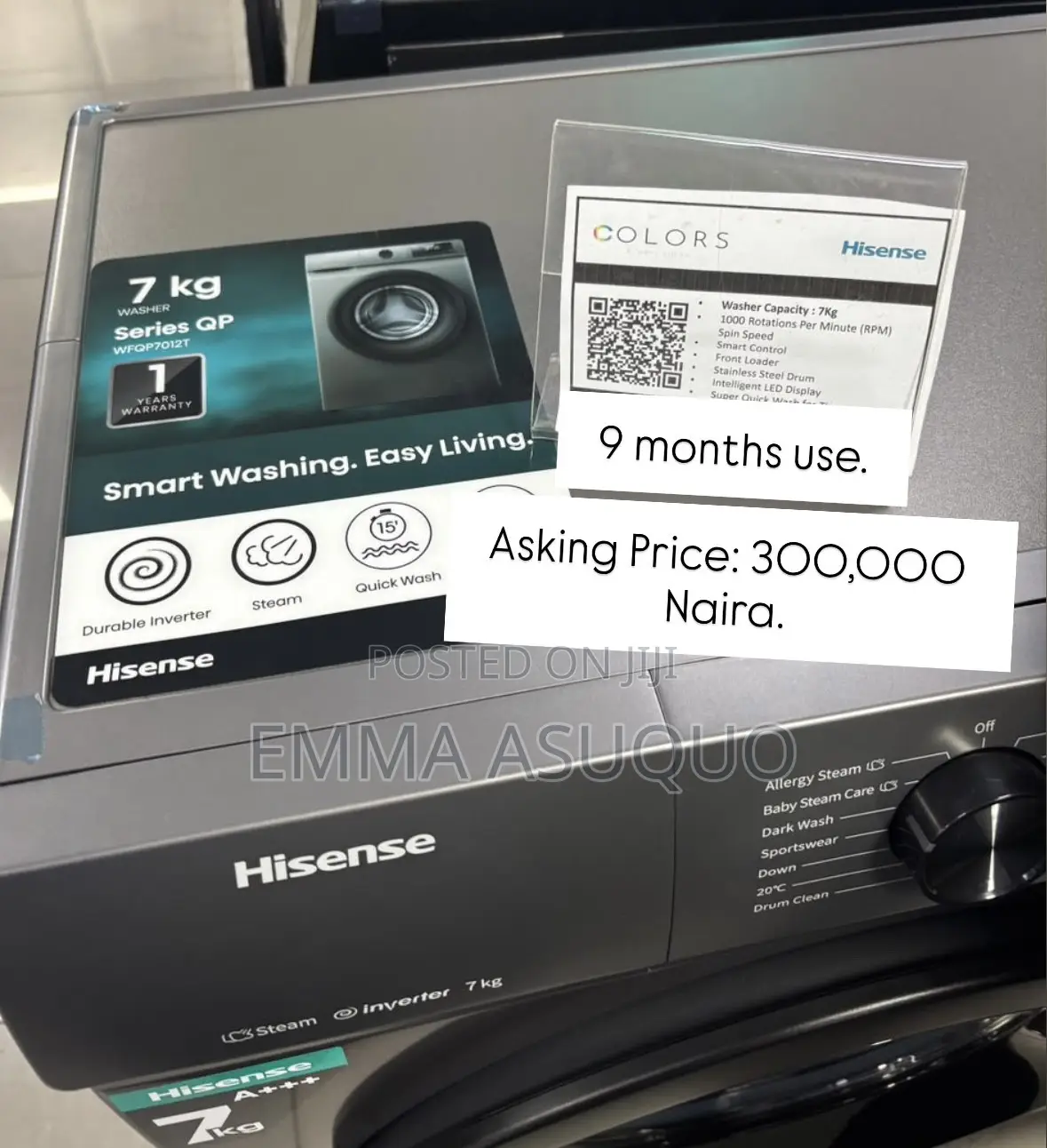 Hisense 7KG Front Loader Automatic Washing Machine