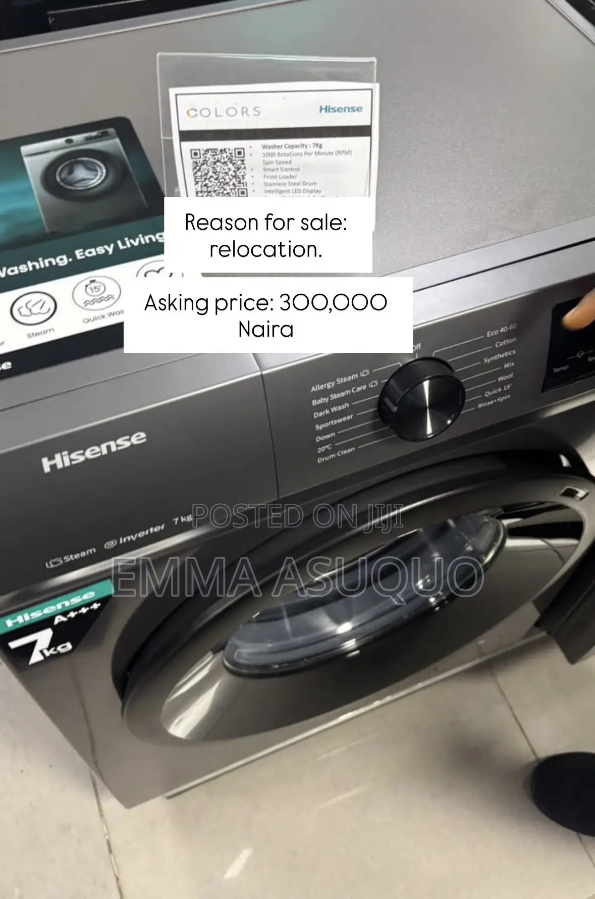 Hisense 7KG Front Loader Automatic Washing Machine