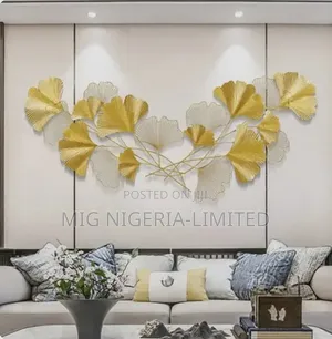 Modern Metal Leave Wall Decor for Living Room Home Hanging Art in Gold