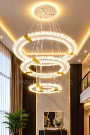 Crystal 3 Ring Chandelier