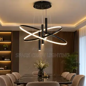 Modern LED Ring Chandelier With 3 Drop Pendant