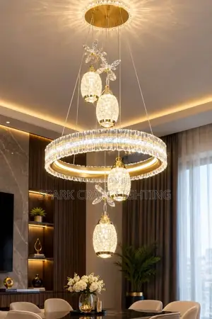 Luxury Crystal Chandelier With 4 Pendant Lights