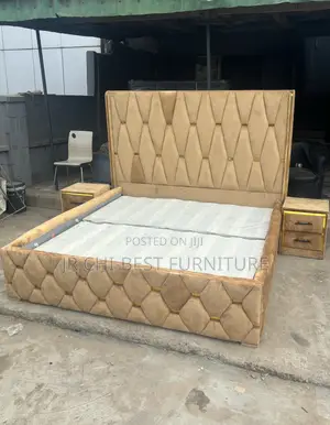 Unbeatable Quality Upholstery 6 by 6 Wooden HDF Bedframe Set