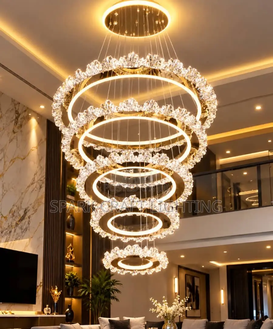Luxury Multi-Ring Crystal LED Chandelier