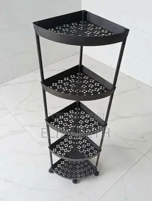5-Tier Plastic Corner Storage Trolley Rack on Wheels