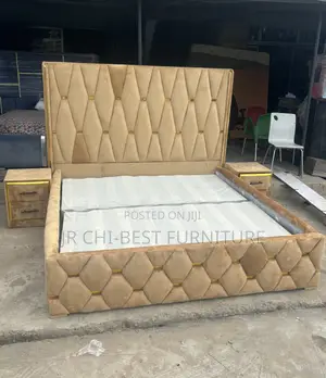 Rigidly Built 6 X 6 Padded Wooden HDF Bedframe