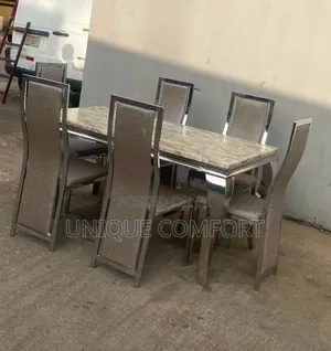 Imported Executive 6 Seaters Real Marble Dinning Set
