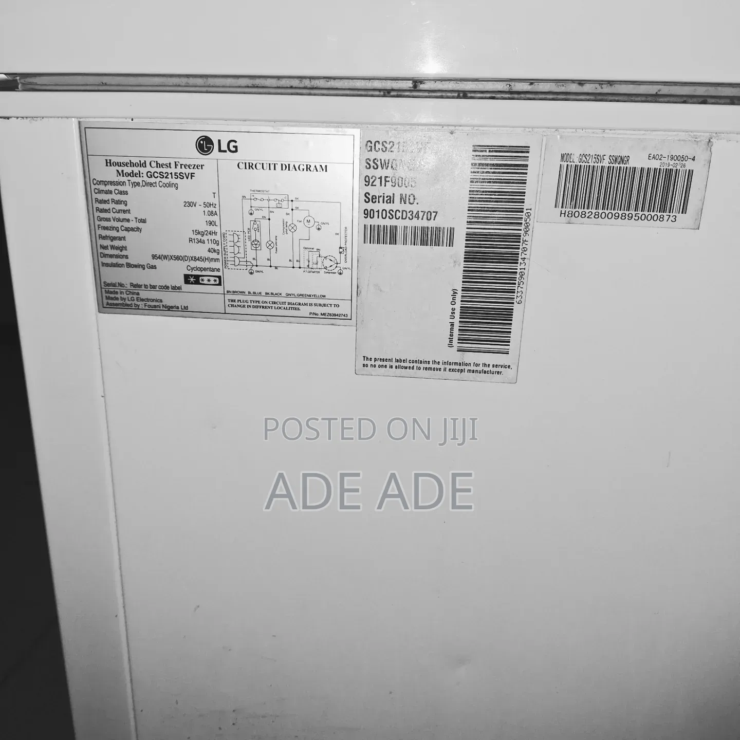LG GCS215SVF Fast Freeze Deep Freezer 190Litres