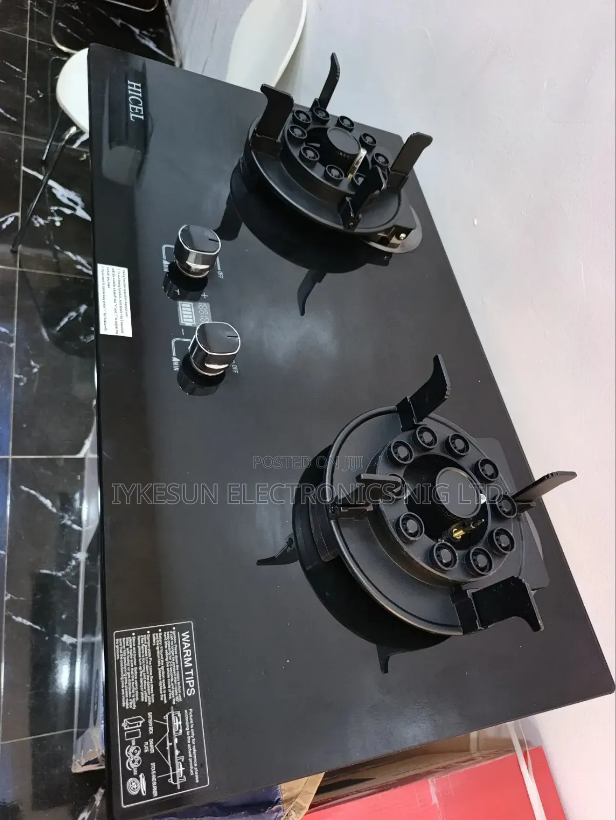 Original Quality HICEL Built-in Flips Up With Timer 2 Burners Gas HOB