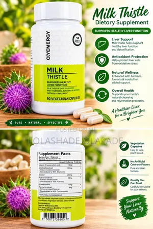 Oxyemergy Milk Thistle Supplement – Liver Support 90 Capsules