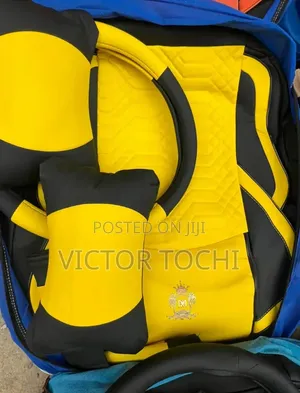 Car Leather Seat Cover Yellow and Black