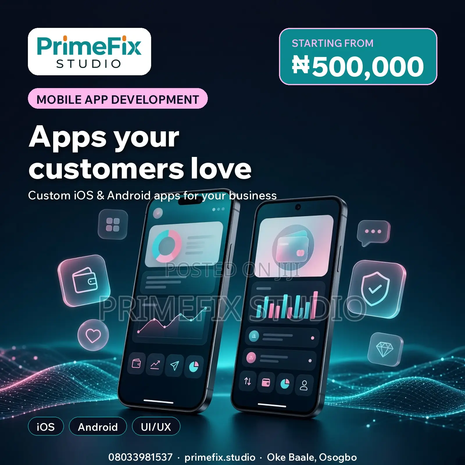 Mobile App Development (iOS & Android) - From ₦500,000 | PrimeFix