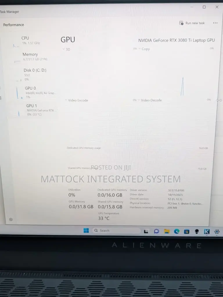 Laptop Dell 32GB Intel Core i7 SSD 2T