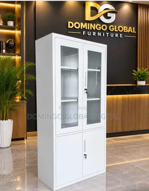 Half-Glass and Metal Filing/Storage Cabinet