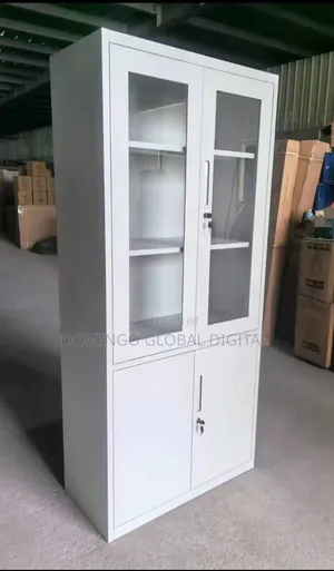 Half-Glass and Metal Filing/Storage Cabinet
