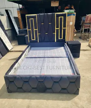 Adequately Built Padded 4 by 6 Wooden HDF Bedframe