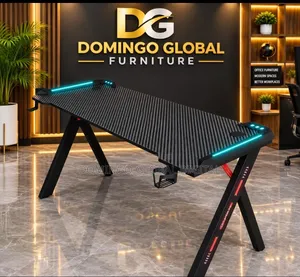 R-Shaped RGB LED Gaming Desk