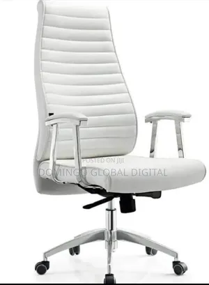 White Executive High-Back Swivel Office Chair