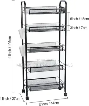 5 Layers Stackable Kitchen Rack With Wheels
