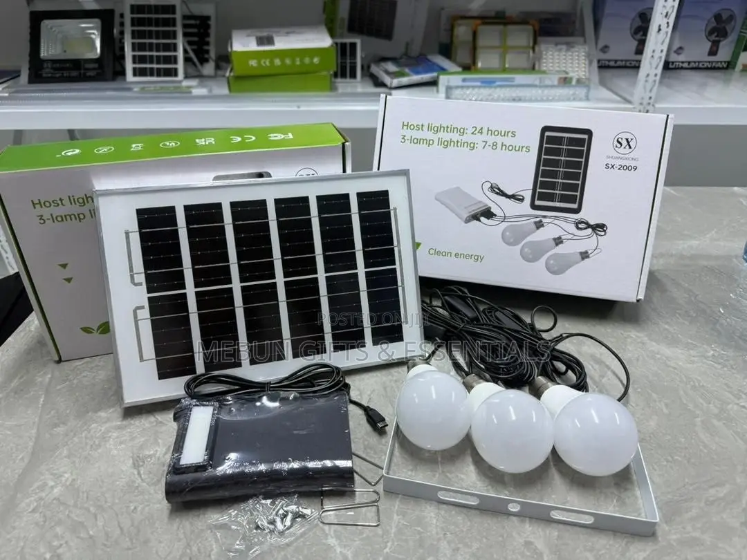 Solar Panel With Bulbs and Powerbank