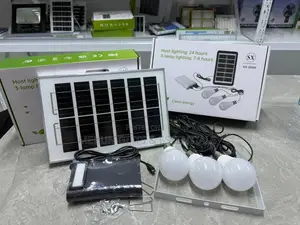 Solar Panel With Bulbs and Powerbank