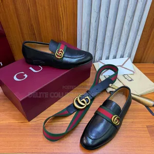 Gucci Men's Black Revolt Leather Loafers. Size: 40-46. * Signature