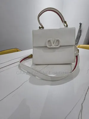 Classic White v-Logo Top Handle Handbag